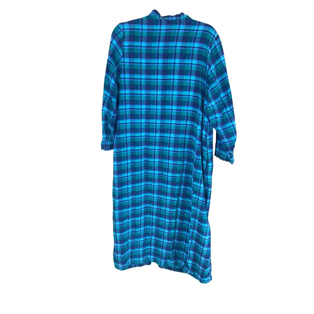 Vintage Orvis Flannel Housecoat Duster Dress Medi… - image 2